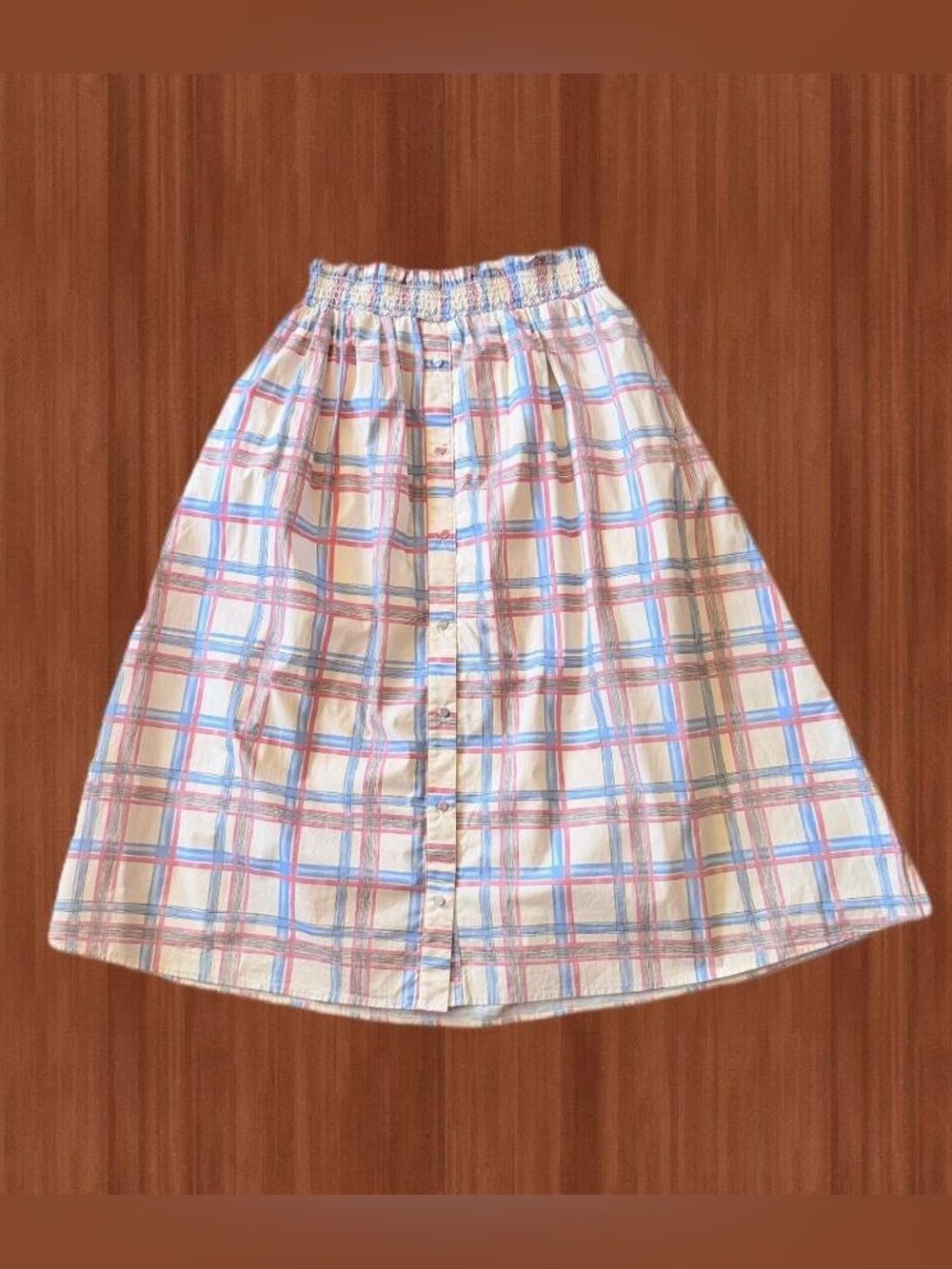 Jacquie The Label Plaid Button Front Midi Skirt S